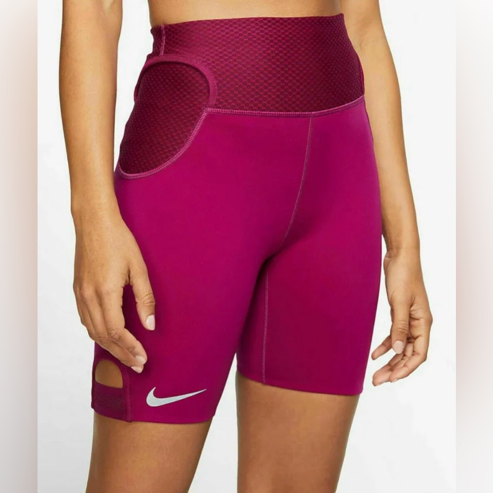 Women's S Nike City Ready 7" Running Compression Shorts Berry Pink
